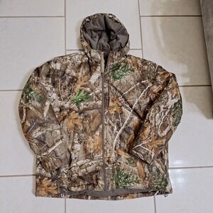 Realtree Edge Camo Jacket XL Hooded Insulated Hunting Coat Full Zip Mens